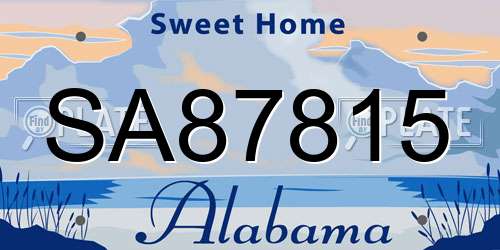SA87815 Alabama License Plate
