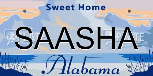 SAASHA Alabama License Plate
