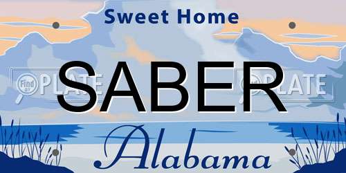 SABER Alabama License Plate