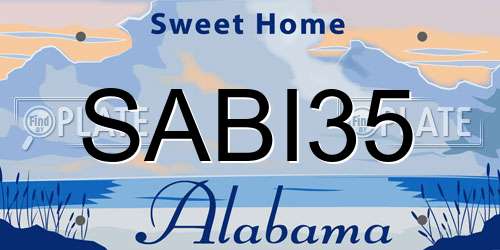 SABI35 Alabama License Plate
