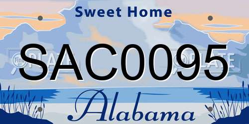 SAC0095 Alabama License Plate