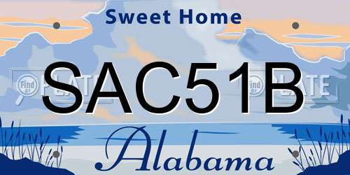 SAC51B Alabama License Plate