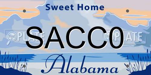 SACC0 Alabama License Plate