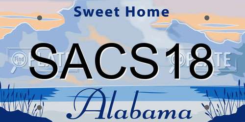 SACS18 Alabama License Plate