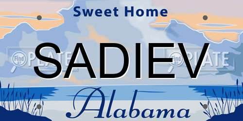 SADIEV Alabama License Plate