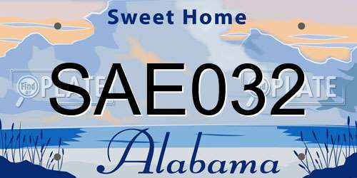SAE032 Alabama License Plate