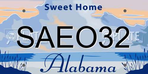 SAEO32 Alabama License Plate