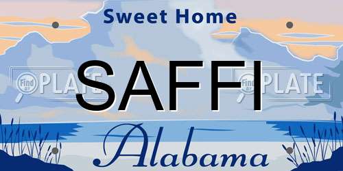 SAFFI Alabama License Plate