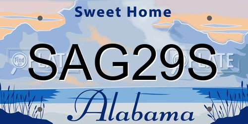 SAG29S Alabama License Plate