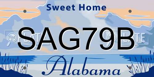 SAG79B Alabama License Plate