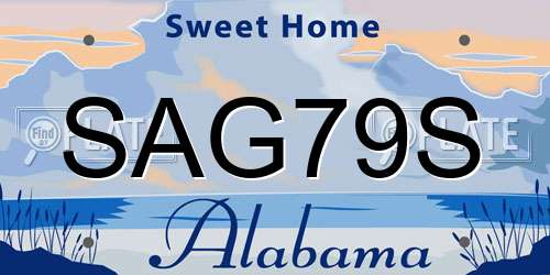 SAG79S Alabama License Plate