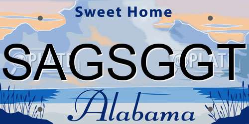 SAGSGGT Alabama License Plate