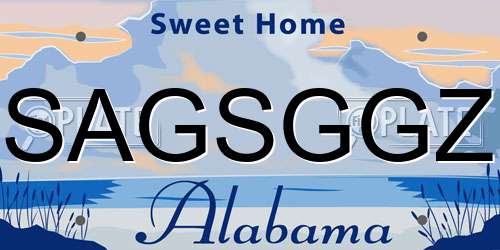 SAGSGGZ Alabama License Plate