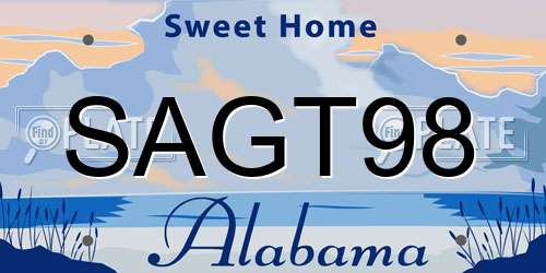 SAGT98 Alabama License Plate
