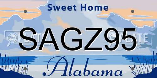 SAGZ95 Alabama License Plate