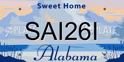 SAI26I Alabama License Plate