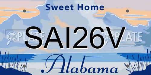 SAI26V Alabama License Plate