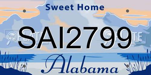 SAI2799 Alabama License Plate