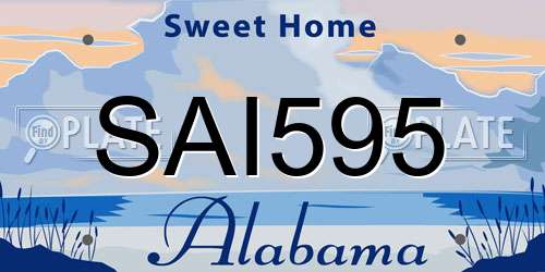 SAI595 Alabama License Plate