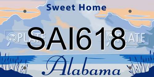 SAI618 Alabama License Plate