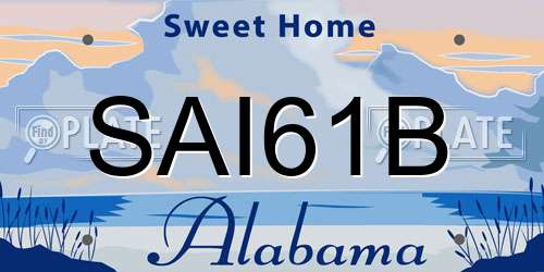 SAI61B Alabama License Plate