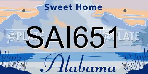 SAI651 Alabama License Plate