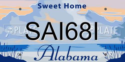 SAI68I Alabama License Plate