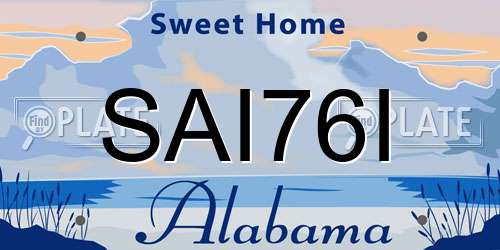 SAI76I Alabama License Plate
