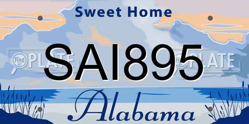 SAI895 Alabama License Plate
