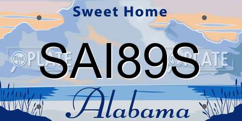 SAI89S Alabama License Plate