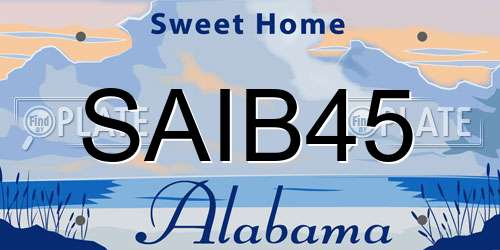 SAIB45 Alabama License Plate