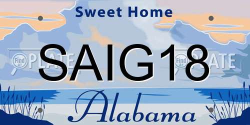 SAIG18 Alabama License Plate