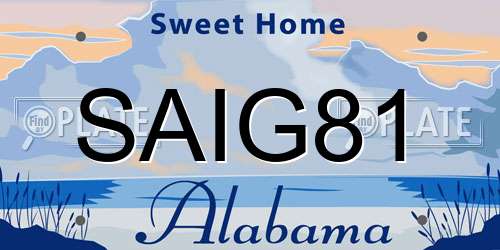 SAIG81 Alabama License Plate