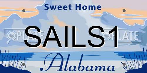 SAILS1 Alabama License Plate