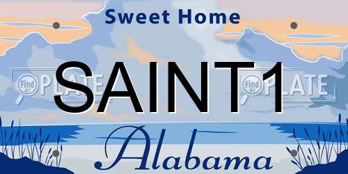 SAINT1 Alabama License Plate