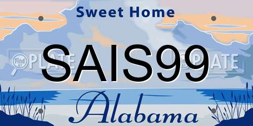 SAIS99 Alabama License Plate
