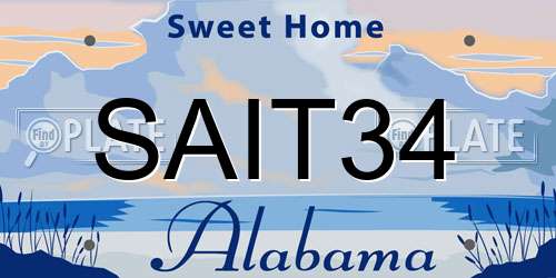SAIT34 Alabama License Plate