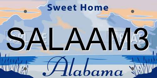 SALAAM3 Alabama License Plate