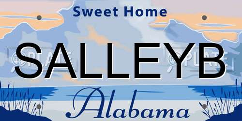 SALLEYB Alabama License Plate