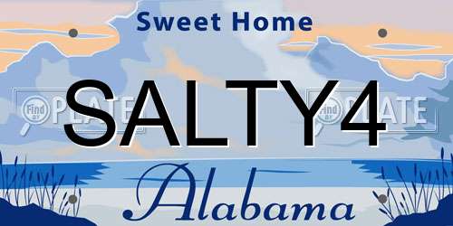 SALTY4 Alabama License Plate