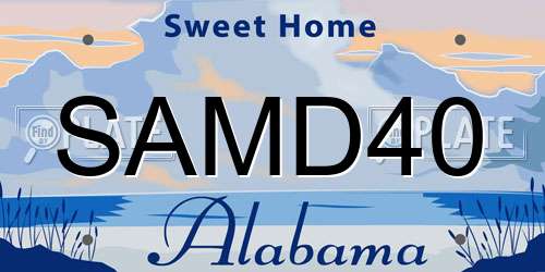 SAMD40 Alabama License Plate