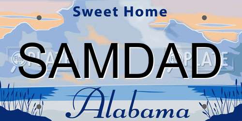 SAMDAD Alabama License Plate