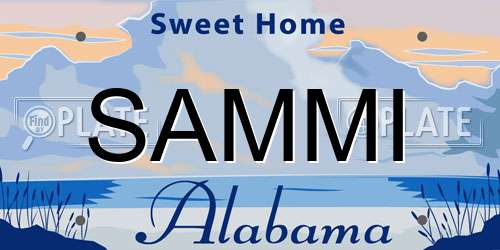 SAMMI Alabama License Plate