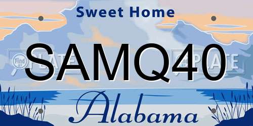 SAMQ40 Alabama License Plate