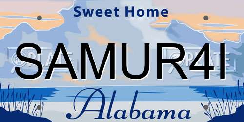 SAMUR4I Alabama License Plate