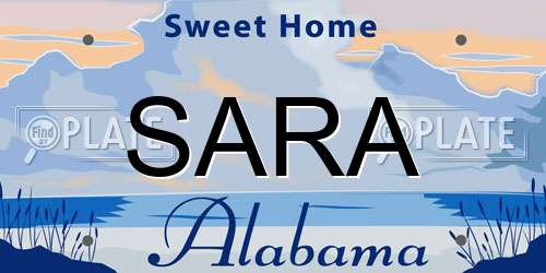 SARA Alabama License Plate