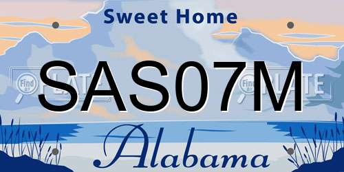 SAS07M Alabama License Plate