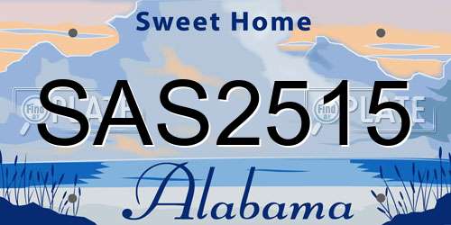 SAS2515 Alabama License Plate