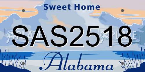 SAS2518 Alabama License Plate