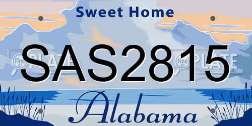 SAS2815 Alabama License Plate